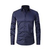Camisa Social Masculina Elástica Slim Fit